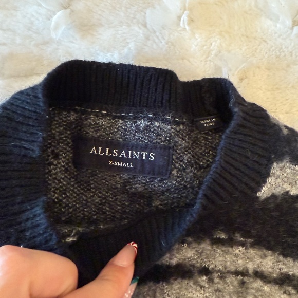 All Saints Black and Gray Striped Sweater - Picture 3 of 4